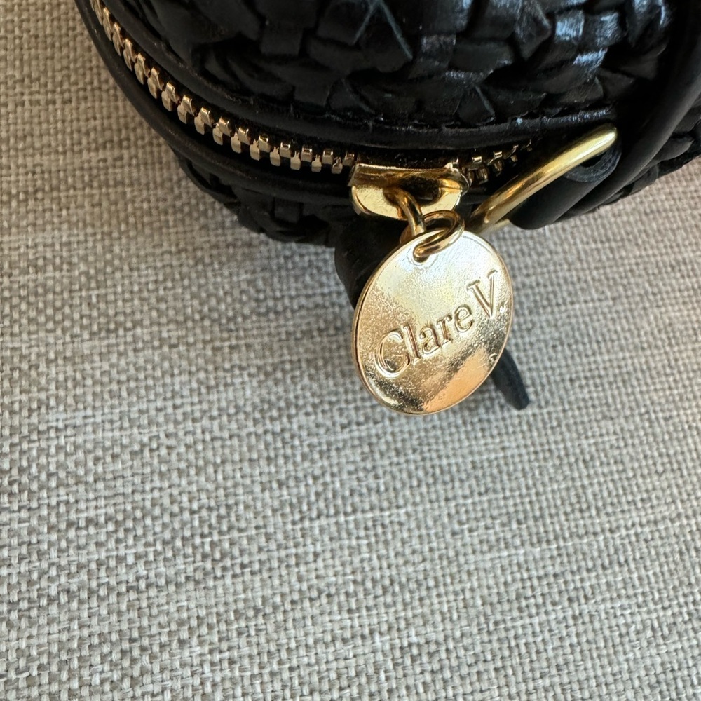 NWT Clare V Midi Sac in Black Ratan Leather - Picture 5 of 6